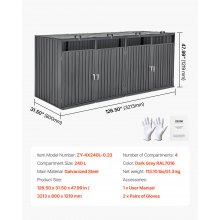 VEVOR Mülltonnenbox Mülltonnenhaus Mülltonnenverkleidung Müllcontainer 4x 240L