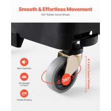 VEVOR Mülleimer Dolly Mülltonnenwagen passend für 60,6/87L Behälter 90kg