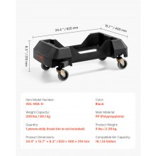 VEVOR Mülleimer Dolly Mülltonnenwagen passend für 60,6/87L Behälter 90kg