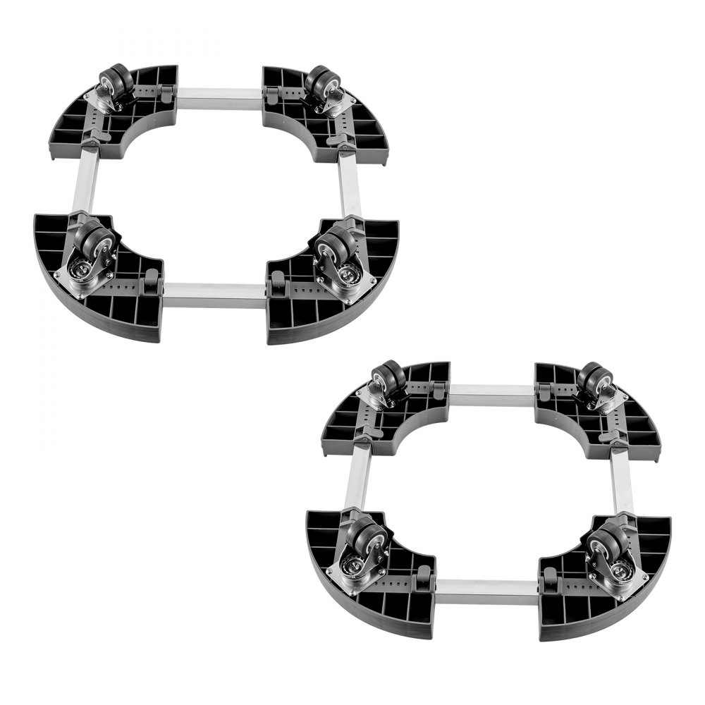 VEVOR Transportroller mit 4 feststellbaren Rädern, Tragkraft 181 kg, 2 Stk. Rollwagen für Mülltonnen 380–580 mm verstellbar, Transportwagen, multifunktionale Transporthilfe, schwarz