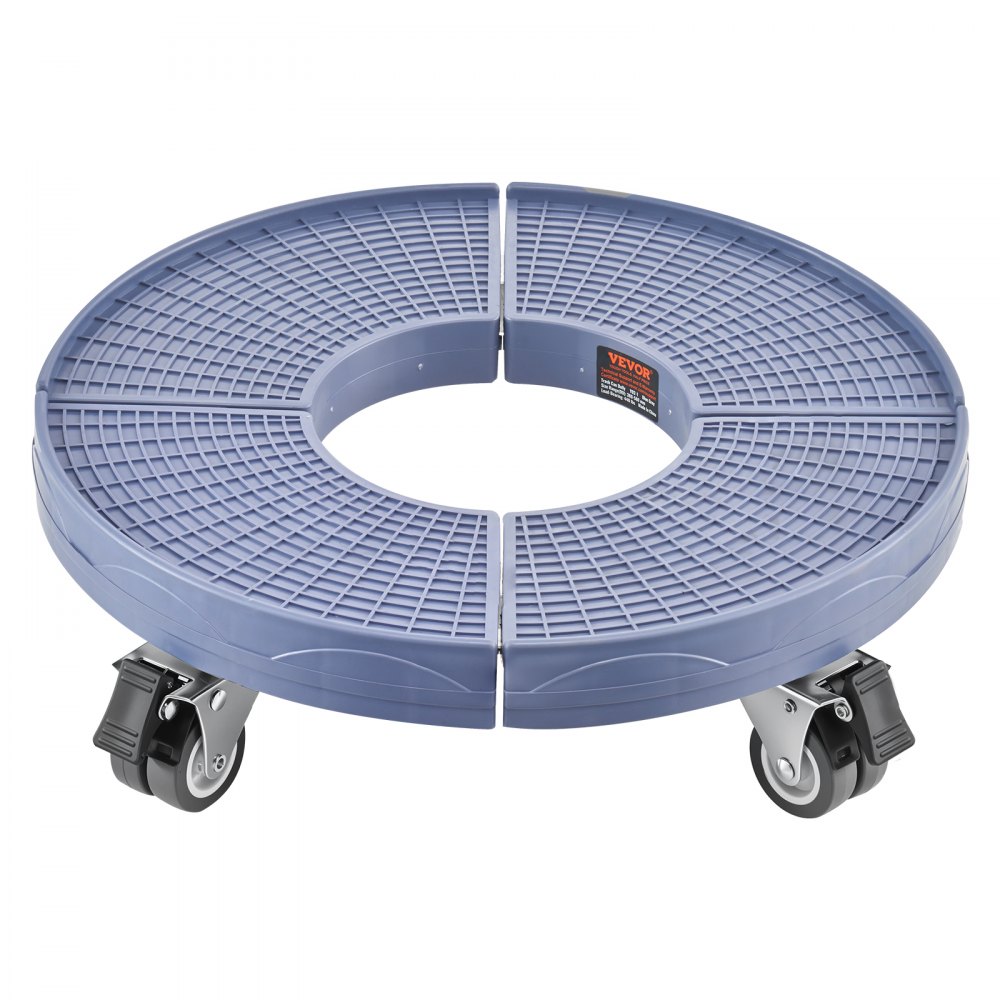 VEVOR Mülltonnenwagen mit 4 feststellbaren Rädern, Tragkraft 181,4 kg, Abfalleimer Dolly, 380-580 mm verstellbar, robuster Fasswagen, Pflanzenwagen, multifunktionaler Rollwagen, blau