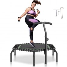 VEVOR Mini-Fitness-Trampolin Erwachsene Indoor-Trainings-Rebounder Griff 1384mm