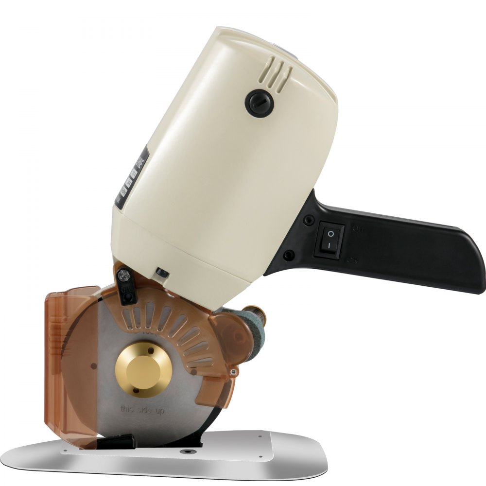 VEVOR 220V Elektrische Schere Rollschneider Rundmesser Schneidemaschine 250W Stoff Schere Elektrisch Stoffschneidemaschine mit 25.4 mm Schnittdicke zum Schneiden von Stoffpartien wie Baumwolle