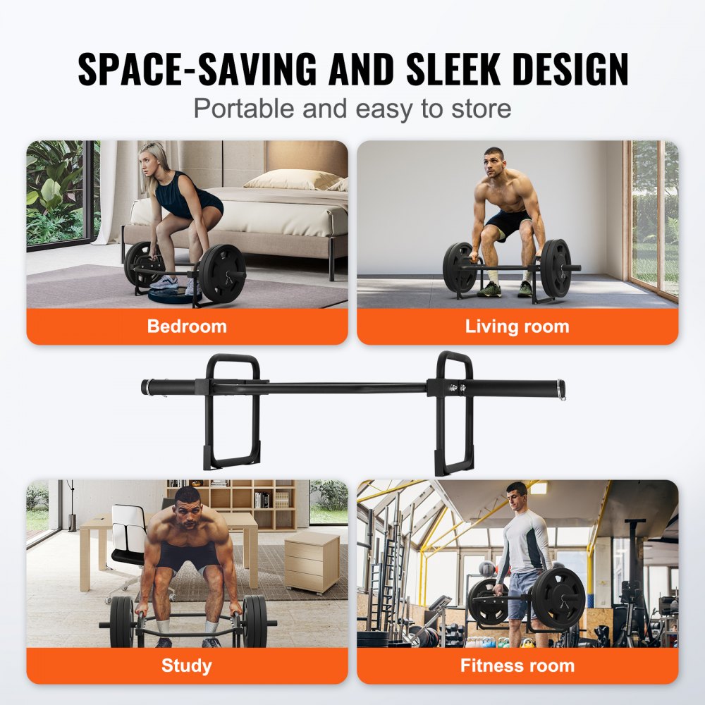 VEVOR Weight Bar, 1415 mm Total Length, Barbell Weight Rack, Storage Stand, 225 kg Load Capacity, Hexagonal Steel Weight Bar, Barbell Set, Dumbbells, Strength Training