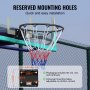 VEVOR Basketballkorb Hangring Basketballring 485 mm, Basketball Basketballring Netz 595 x 485 x 120 mm Qualität-und Sicherheitsgeprüft Indoor & Outdoor, Universal Stabiler Basketballkorb Orange