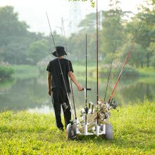 VEVOR Beach Fishing Cart Fishing Trolley 300 lbs with Balloon Tires for Sand