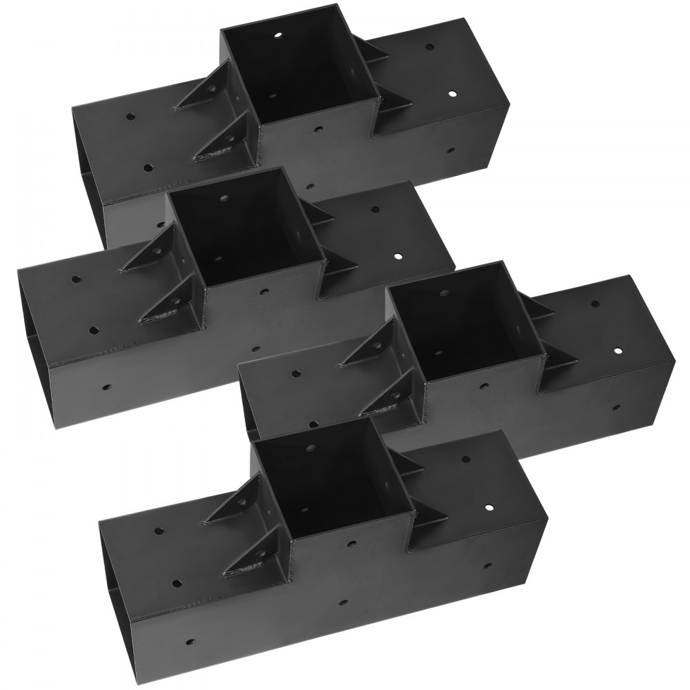 VEVOR Pfostenverbinder, 4er-Pack, T-förmige Pfostennecke für Posten mit einer Innengröße von 92 x 92 mm, 3-Wege-Pergola-Halterungen, Pavillon-Halterungssatz mit Schrauben