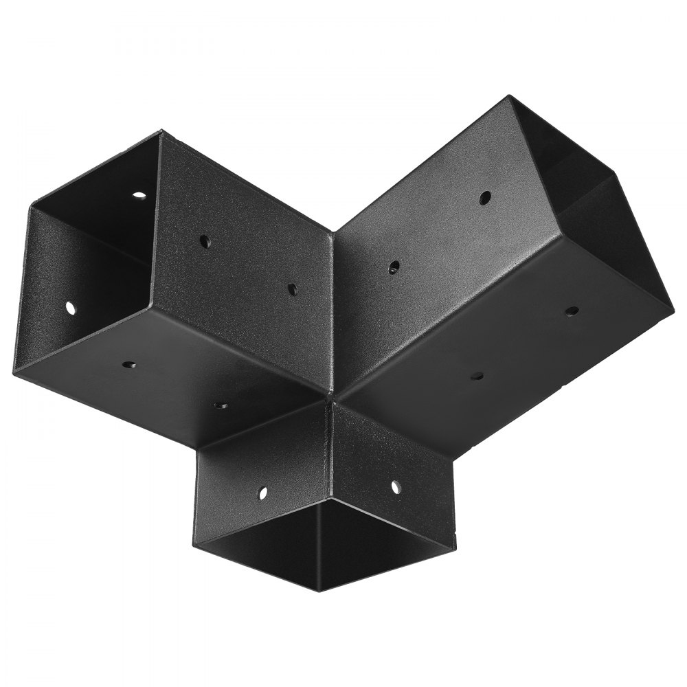 VEVOR Pfostenverbinder, 3-Wege-Schräghalterungen für 92x92 mm Holzbalken, 2er-Pack Pergola-Halterungen mit 2 Pfostensockeln & 2 Wandmontagesockeln, für Pergolen, Pavillons & Schuppen im Freien