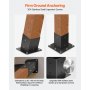 VEVOR Pfostenverbinder, 3-Wege-Schräghalterungen für 92x92 mm Holzbalken, 2er-Pack Pergola-Halterungen mit 2 Pfostensockeln & 2 Wandmontagesockeln, für Pergolen, Pavillons & Schuppen im Freien