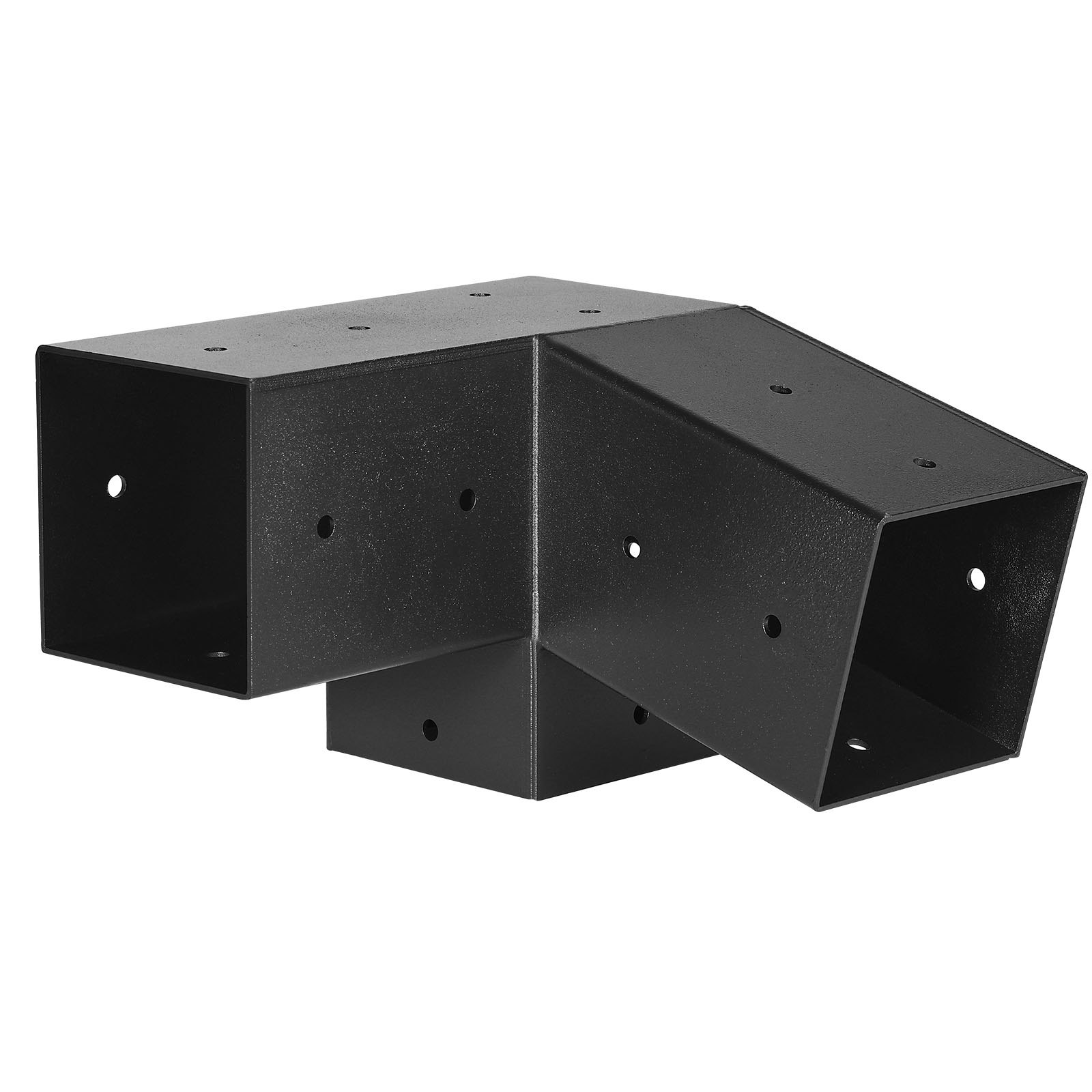 VEVOR Pfosttenverbinder, 3-Wege-Schräghalterung für 92 x 92 mm, Pergola-Halterung aus Karbonstahl mit Schrauben & Pfostensockeln, für Holzpergolen im Freien, Pavillons, Schuppen, 8 Stück