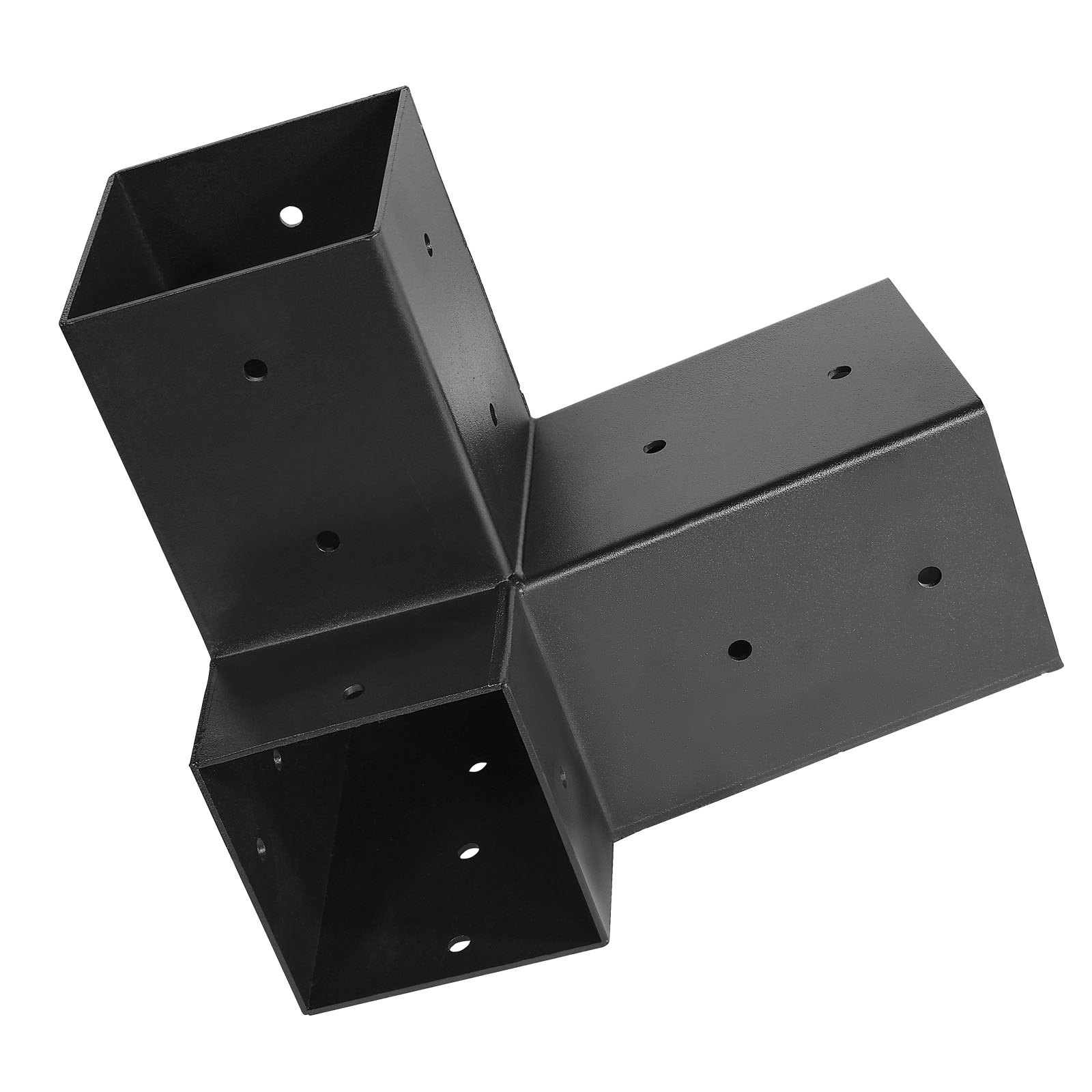 VEVOR Pfosttenverbinder, 3-Wege-Schräghalterung für 92 x 92 mm, Pergola-Halterung aus Karbonstahl mit Schrauben & Pfostensockeln, für Holzpergolen im Freien, Pavillons, Schuppen, 8 Stück