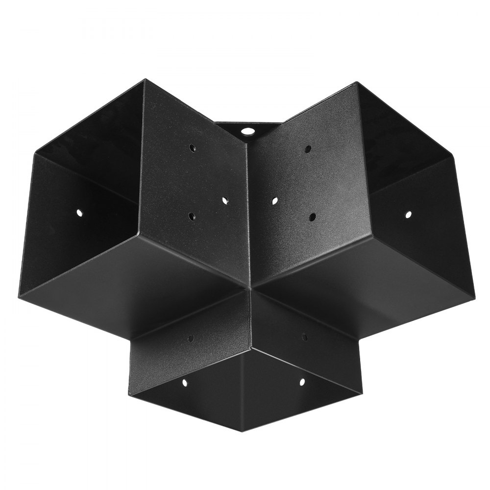 VEVOR Pfostenverbinder, Pfostennecke für 142 x 142 mm Pfosten, inkl. 4 Stk.3-Wege-Hochleistungs-Eckhalterung & 4 Stk. Pfostenträger, Pergola-Halterung-Set für Pavillons, Terrassenpergolen