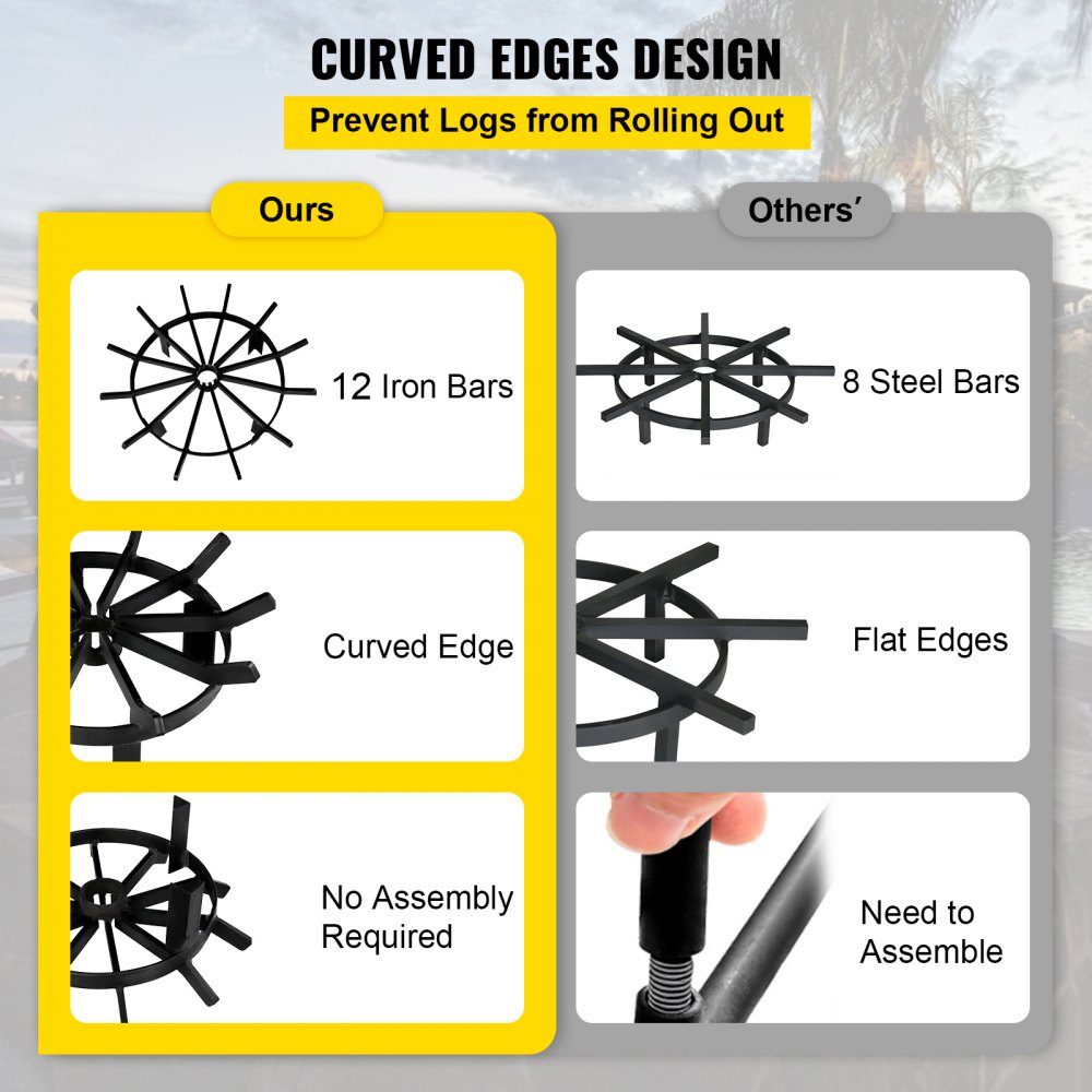 Feuerrost rund Wellige Gussrost 20 Zoll Radfeuerrost für alle Arten von Lagerfeuer aus Stahl