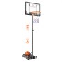 VEVOR Basketballkorb Outdoor Basketballständer 152,4–213,4 cm Einstellbare Höhe, Basketballanlage Schwarz Wetterbeständig Rostbeständig, Basketballkorb Standfuß mit Wasser oder Sand Mobil