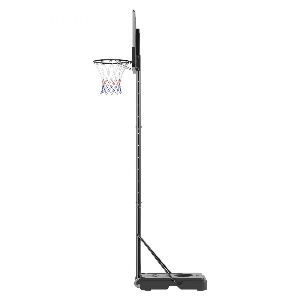 VEVOR Outdoor Basketball Hoop Stand, 122-305 cm Adjustable Height, Black, Weatherproof, Rustproof, Portable Basketball Hoop Base with Water or Sand