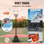 VEVOR-Basketballkorb mit 54-Zoll-Premium-PC-Rückwand, rostfreiem Stahlpfosten und Federstoßdämpfung.