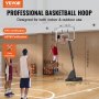 VEVOR Basketballkorb Outdoor Basketballkorb mit Ständer 232–305 cm Höhenverstellbar, Tragbarer Basketballständer mit Rädern, Basketball-Set für Kinder & Erwachsene Ständer & Befüllbarer Basis Schwarz