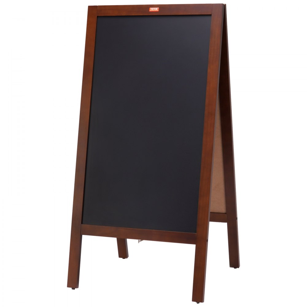 VEVOR Kundenstopper Werbeaufsteller mit Holzrahmen 508 x 1016 mm, Werbetafel Aufsteller 432 x 750 mm Speisetafel Braun inkl. 8 Kreidemarker zum Schreiben mit Kreide für Restaurants, Bars usw.