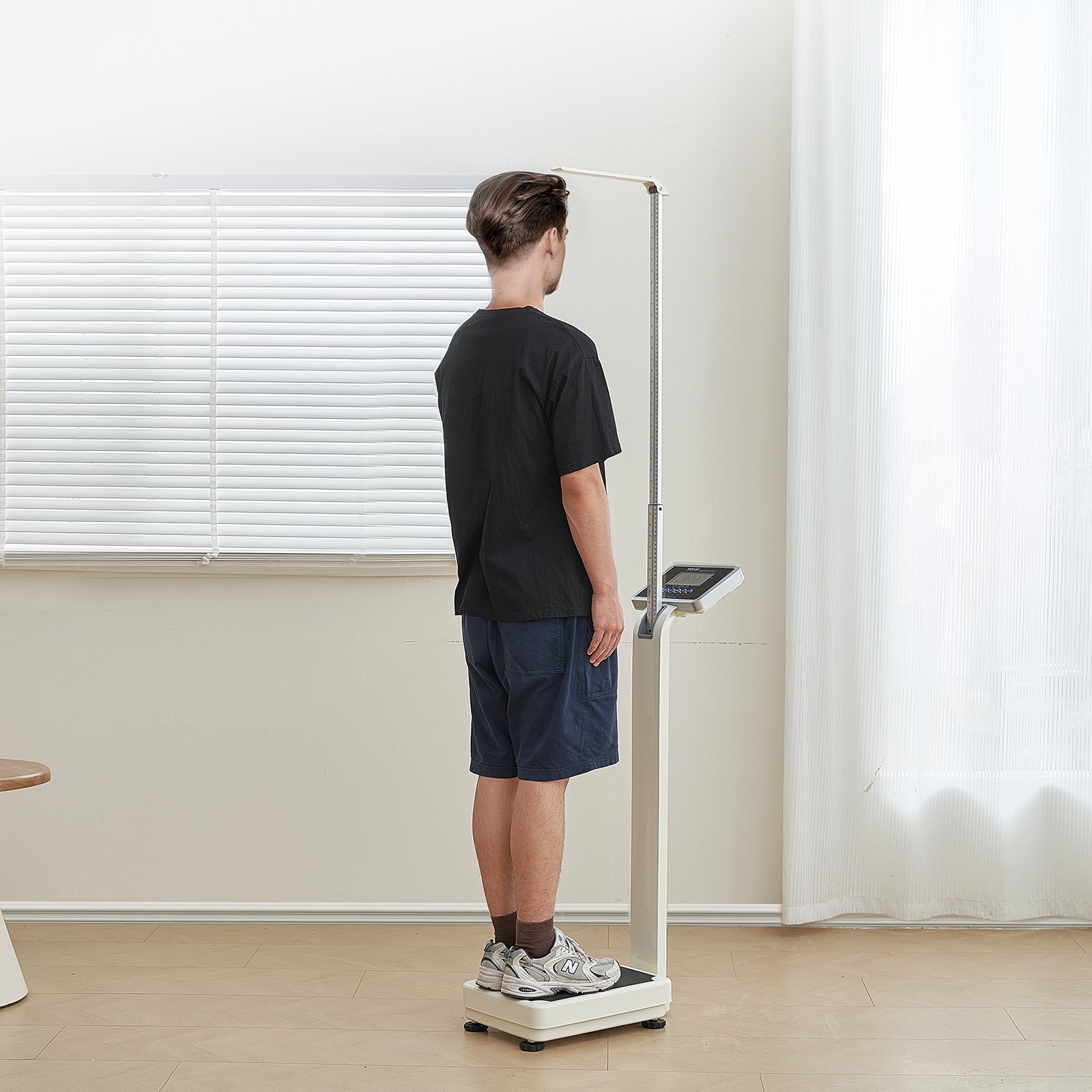 VEVOR Medical Digital Scale, Doctor's Scale for Weight and Height, Medical Scale with Built-in Measuring Stick, 2 Units (kg/lb), BMI for Home Gym and Hospital Use, Weight Capacity 660 lbs