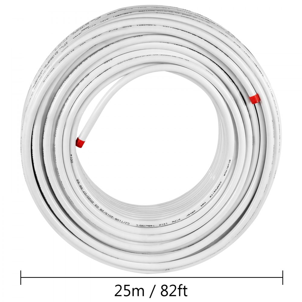 Isolierung Heizungsrohre, Fußbodenheizungsrohr,pex Al Pex, 25 M,weiß