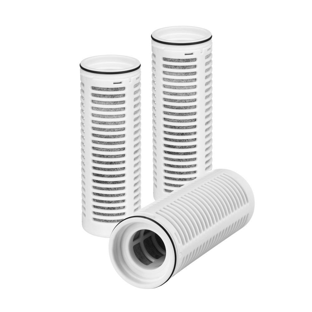 VEVOR Ersatz-Wasserfilter  (3 Stk.) für Kannen & Spender BPA-frei, hält 3 Monate oder 800 L, reduziert Chlor Rost Gerüche PFOA/PFOS, für Wasserfilterkanne 6287