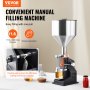 VEVOR 5–100 ml Abfüllmaschine Manuell Flüssigkeitsabfüllmaschine aus lebensmittelechtem Edelstahl 304 Silikon PTFE Filling Machine Inkl. zwei Düsen 4 mm / 8 mm ideal zum Abfüllen von Honig Öl Essenz