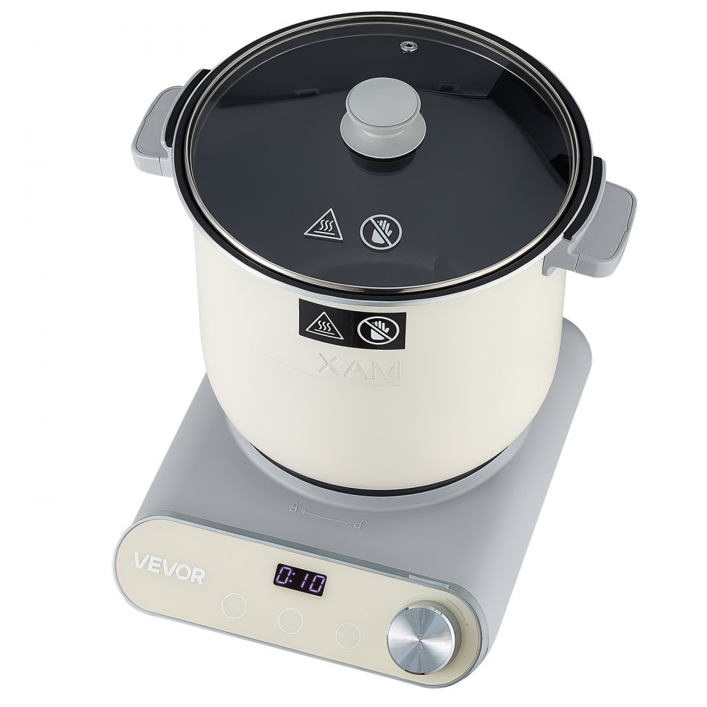 VEVOR Dough Mixer 7L Electric Dough Food Maker with Ferment Function, for Pizza, Pasta, Sourdough and Fufu, Nonstick Aluminum Pot, Timer, Face-up Control Panel, Household Dough Kneading Machine