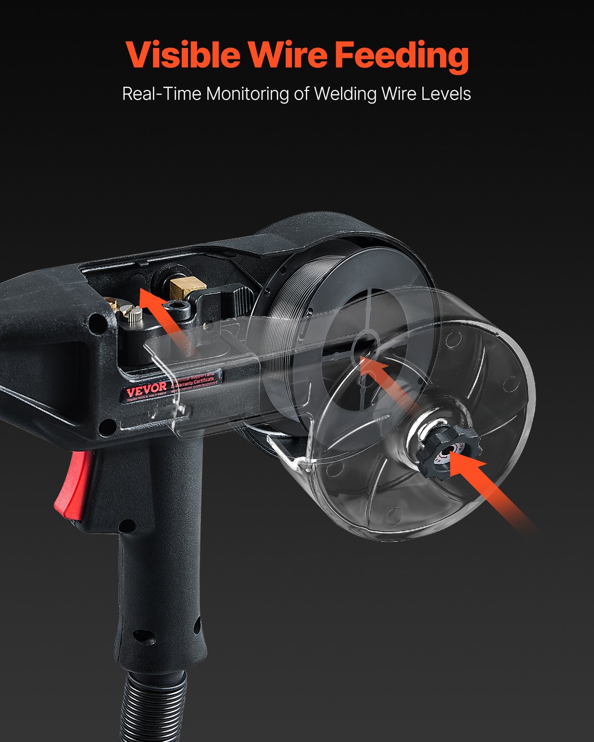 VEVOR 200-A welding coil gun with 3 m cable, compatible with W Weldpro MlG200GDsv200 and MIG155GD welding machines, suitable for 0.0762/0.0899cm flux-cored/solid/aluminum welding wires