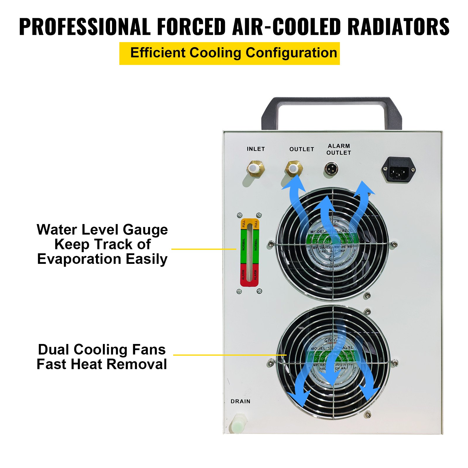 VEVOR CW-5200 Industrieller Wasserkühler Wasserkühlung 6 L CO2 Laser Wasserkühler Chiller,1,4 kW Kompressorleistung R-407C Industrieller Wasserkühler