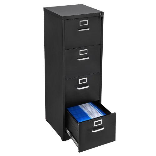 Mobiler Aktenschrank Mit 3 Schubladen & Schloss – Untertischschrank Für Heimbüro, Trägt Bis 68 Kg, Schwarz