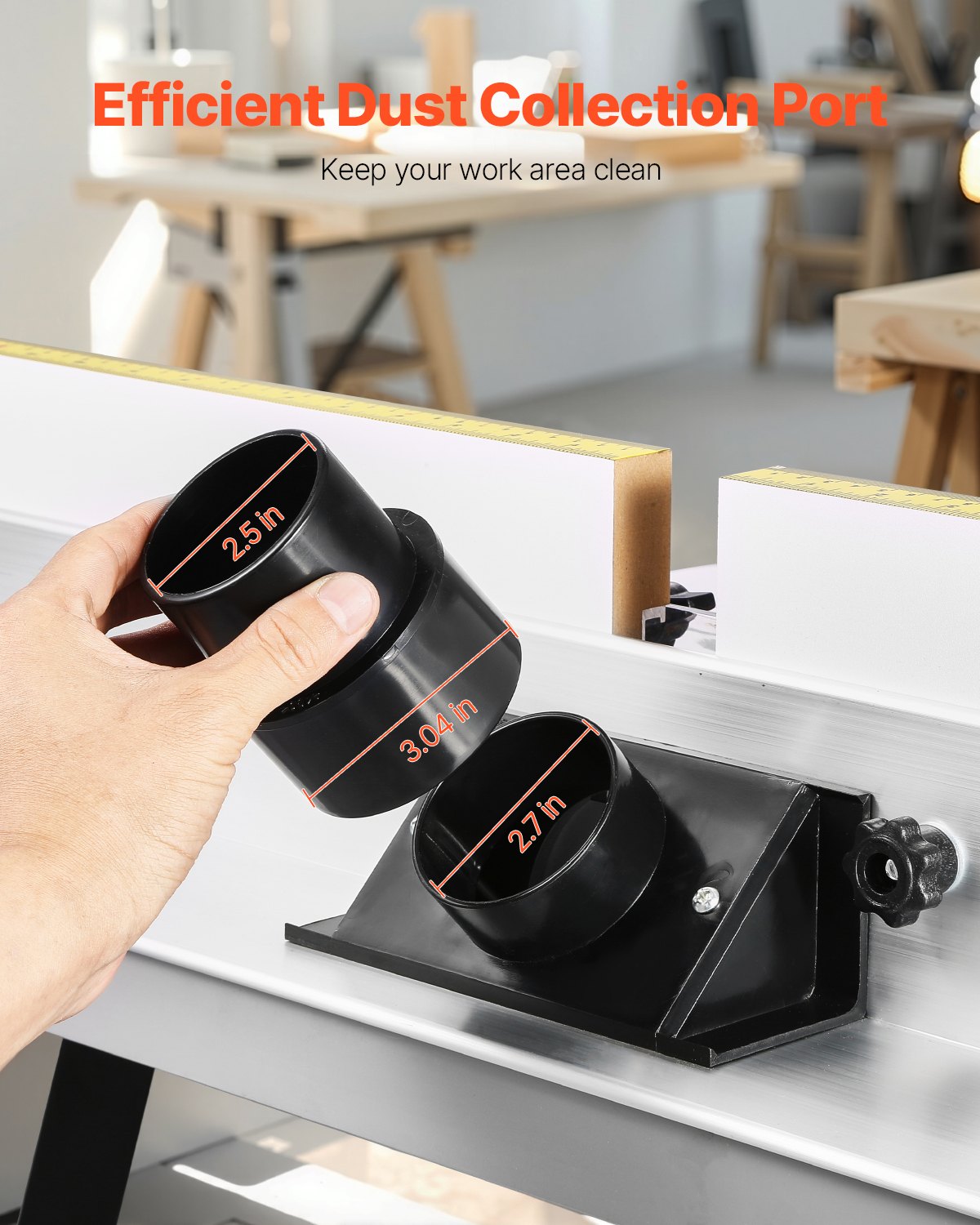 VEVOR router table, 920x606x1025 mm, router table accessory kit with adjustable fence, MDF board, stable metal base, dust collection port, compatible with router bits and various drill bits