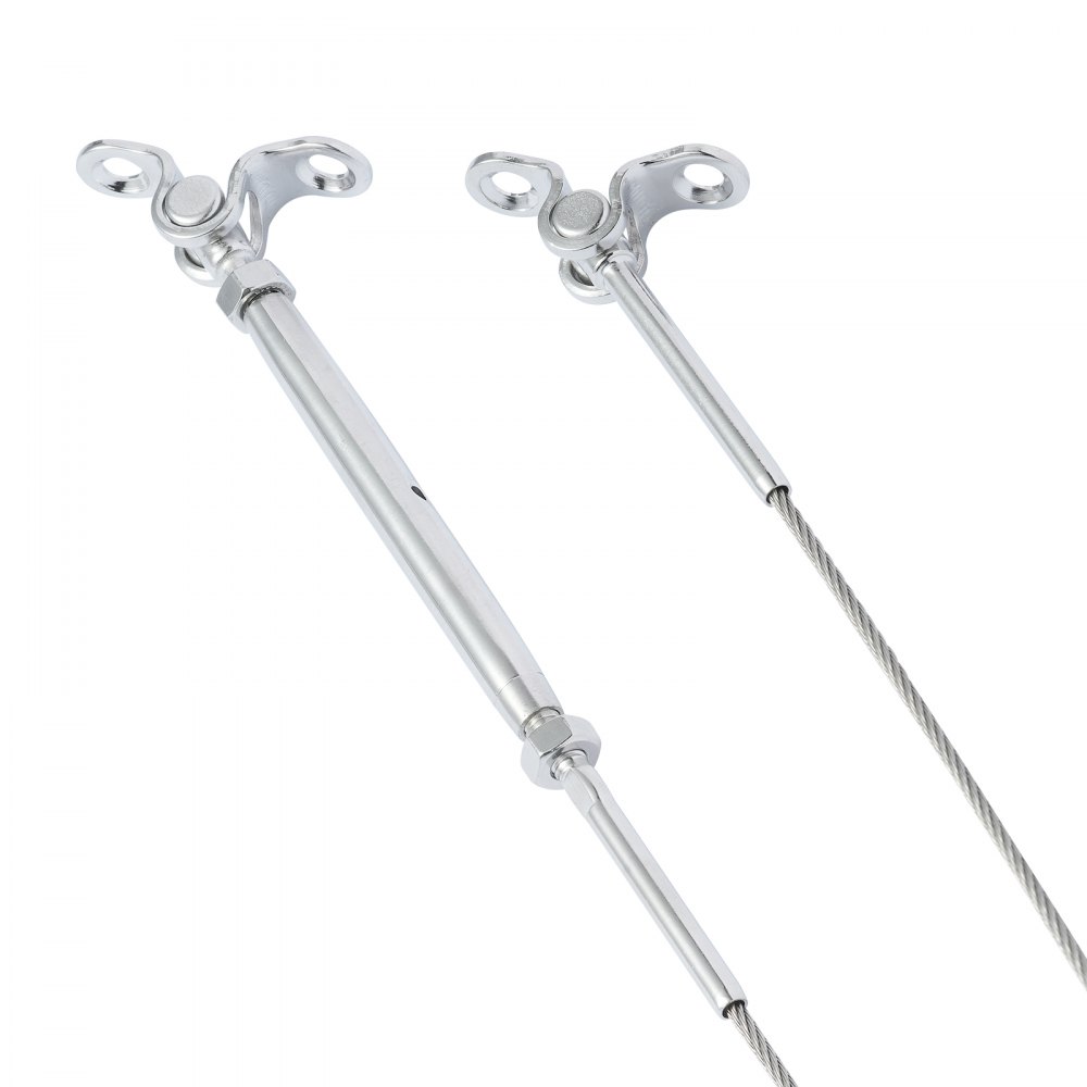 VEVOR T316 Edelstahl, verstellbarer Winkel, 1/8 Zoll Kabelgeländer-Set/Hardware für Holzpfosten, Marinequalität für 1/8 Zoll Drahtseil, 0–180 Grad Winkel und einfache Installation, Silber (20 Stück)
