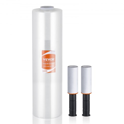 VEVOR Stretchfolie 381 mm x 366 m 1 Packung 80 Gauge Industriestärke transparente langlebige Palettenfolie strapazierfähige Schrumpffolie mit Griffen zum Verpacken von Paletten Versand und Umzügen