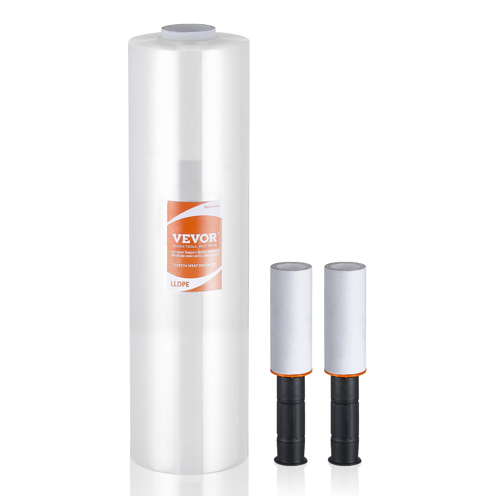 VEVOR Stretchfolie 381 mm x 366 m 1 Packung 80 Gauge Industriestärke transparente langlebige Palettenfolie strapazierfähige Schrumpffolie mit Griffen zum Verpacken von Paletten Versand und Umzügen