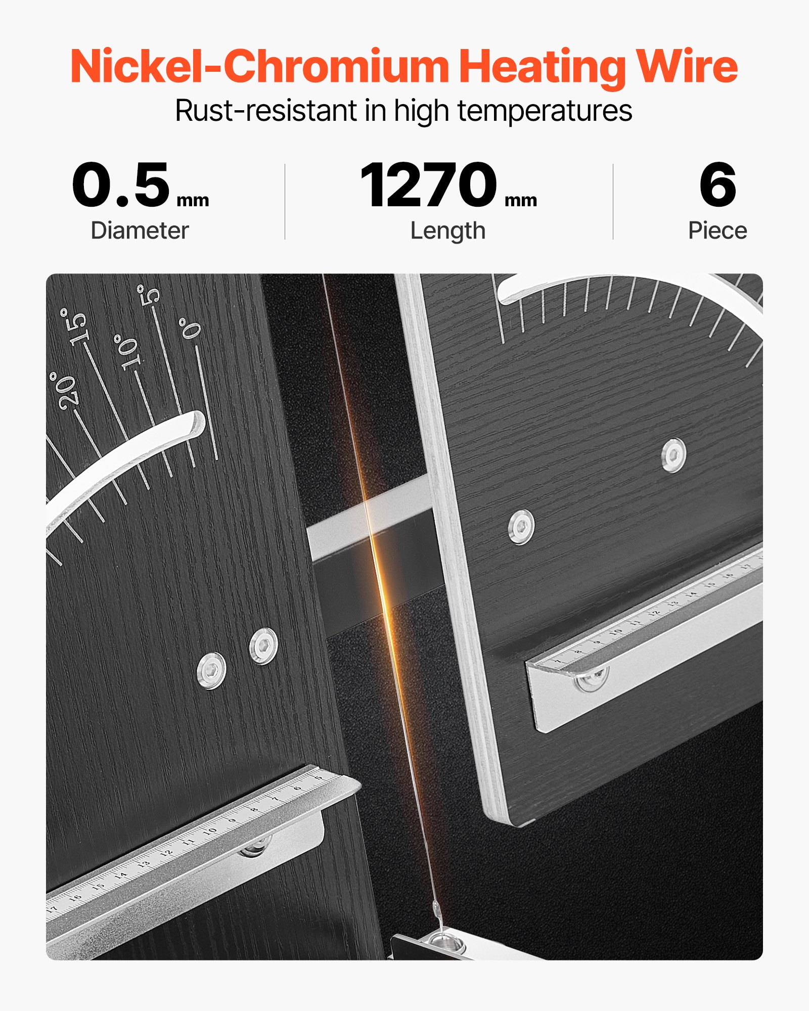 VEVOR Styroporschneider, 200 W, Heißdrahtschneider mit 6 Nickel-Chrom-Heizdrähten, professionelles elektrisches Schneidewerkzeug mit 1150 mm max. Schnittlänge für Schaum, Schwamm, KT-Platten