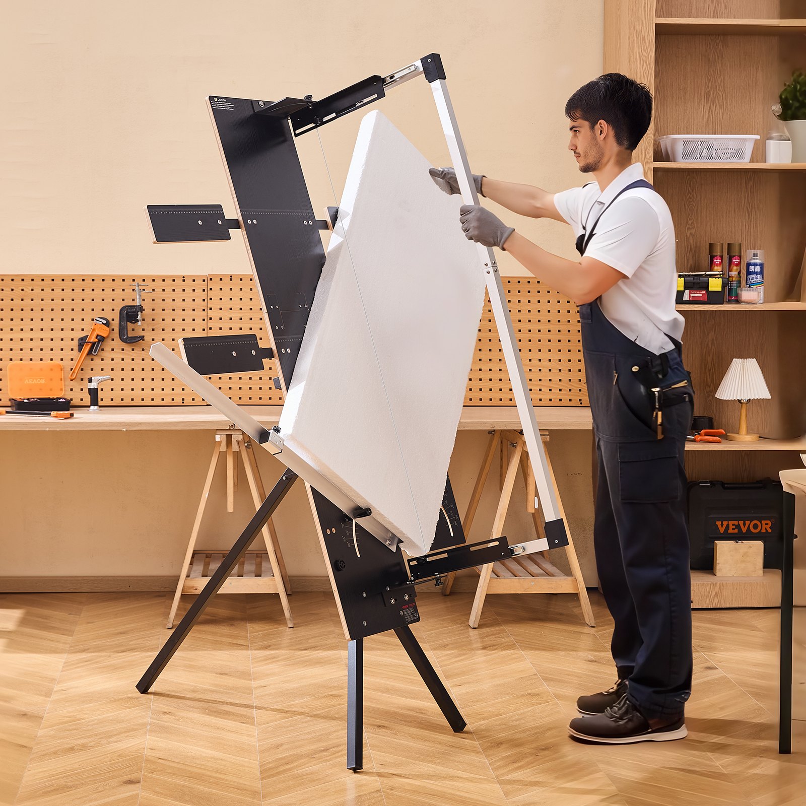 VEVOR Styroporschneider, 200 W, Heißdrahtschneider mit 6 Nickel-Chrom-Heizdrähten, professionelles elektrisches Schneidewerkzeug mit 1150 mm max. Schnittlänge für Schaum, Schwamm, KT-Platten