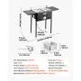 VEVOR Propan-Fritteuse Outdoor gewerbliche Fritteuse mit 2 Tanks (9 L x 2), Edelstahl-Kocher mit faltbarer Plattform & Doppelkorb & Wärmeregulierung, Standfritteusen für Restaurants Snackbars