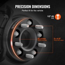 VEVOR 1 Zoll 5 x 4,5 Zoll Spurverbreiterungen Radadapter 5 Lug Geschmiedete