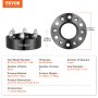 VEVOR-Spurverbreiterungen, 2 Zoll Dicke, 6 Schrauben, Aluminiumlegierung, Produktabmessungen und Spezifikationen angezeigt.