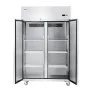 VEVOR Gewerbe-Gefrierschrank 1100 L, Gefrierschrank mit 2 Türen, Edelstahl-Gefrierschrank mit automatischer Abtauung, 6 verstellbaren Ablagen, Temperaturregelung von -25 bis -15 °C und 4 Rädern