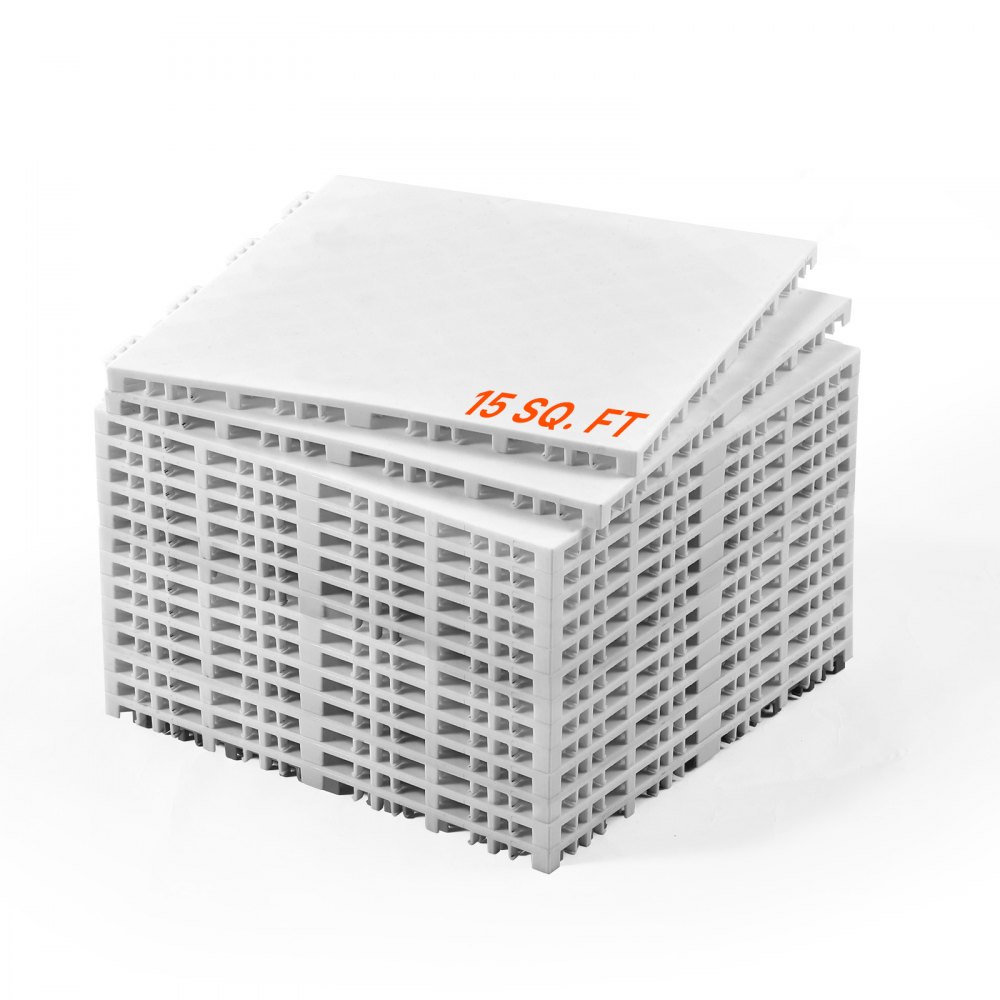 VEVOR Dryland-Fliesen für Hockey-Bodenmatten, 315 x 315 mm, 15 Stück ineinandergreifende, vielseitige Trainingsoberfläche, Tanzbodenfliesen, Hockey-Trainingsausrüstungsbrett zum Schießen (aschgrau)