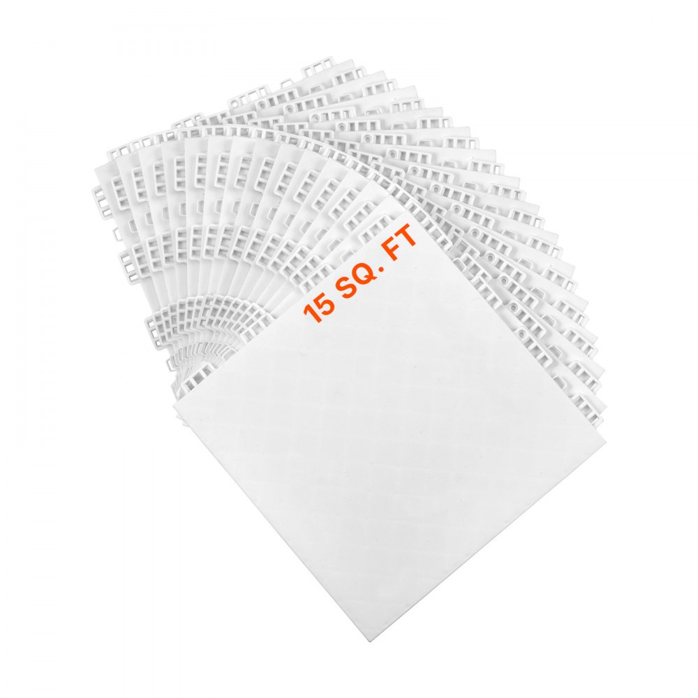 VEVOR Dryland tiles for field hockey, 315 x 315 mm, 15 pieces interlocking, versatile training surface, dance floor tiles, shooting training equipment board (ash gray)