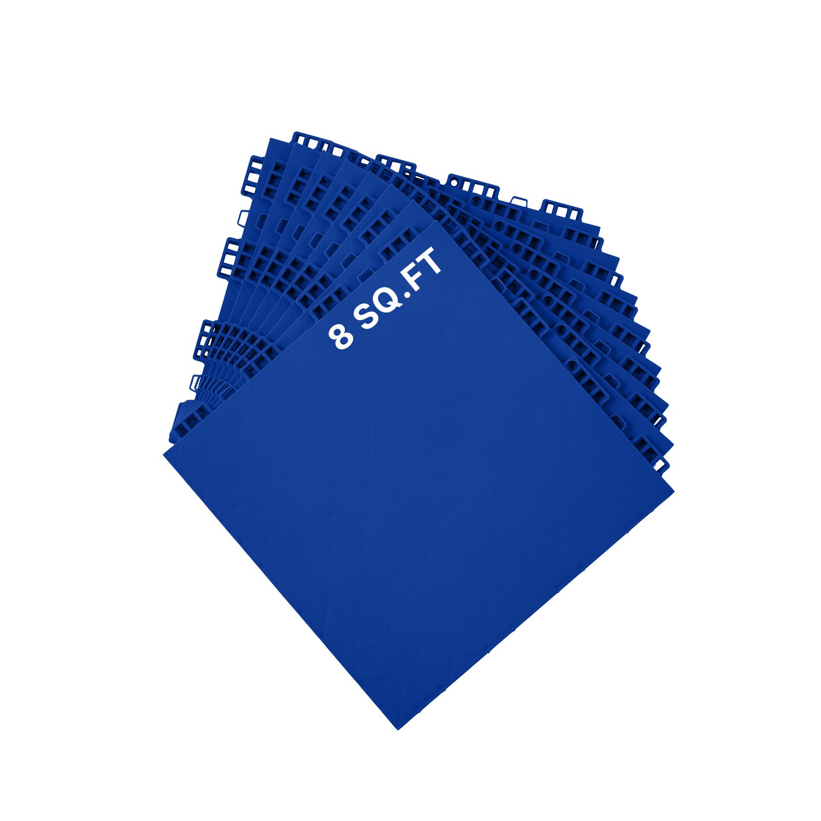 VEVOR Hockey-Bodenbelag, 315 x 315 x 16 mm, ineinander greifende Mehrzweck-PP-Bodenfliesen, 8 Stück, Tanzbodenfliesen, Hockey-Trainingsbrett zum Schießen, blau, 0,7 m²/Karton