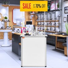 VEVOR Tragbare Messetheke Messetresen, 785 x 380 x 1815 mm Messestand Ausstellungs-Thekenständer, Faltbarer Promotion-Einzelhandels-Bartisch, Rezeption Messestand mit Aufbewahrungsregal, Tragetasche