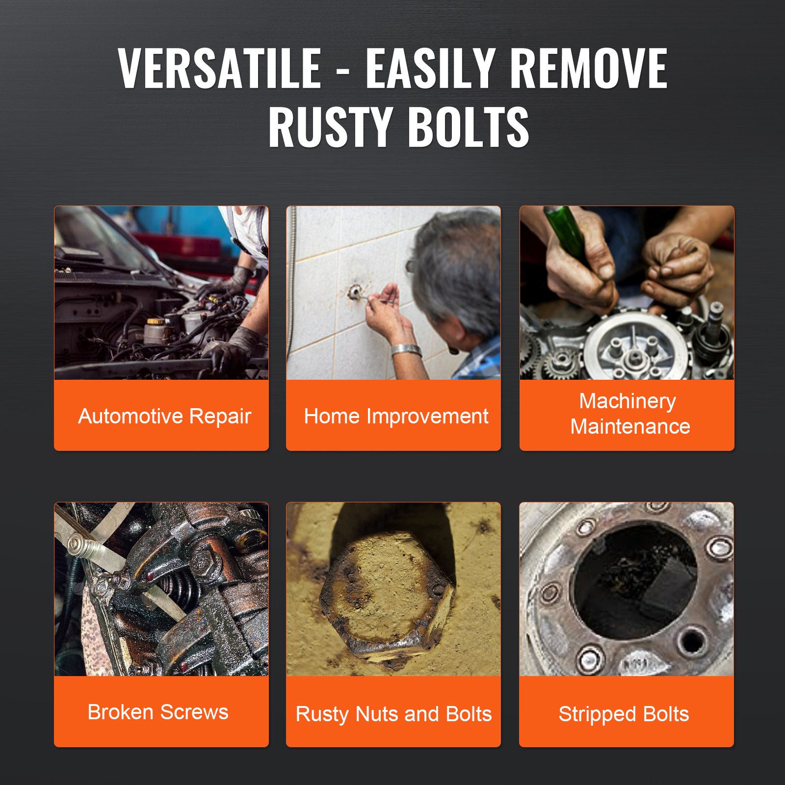 VEVOR Schraubenausdreher Set Schraubenlöser 35-tlg, Schraube Entferner Extraktor Set zum Entfernen leicht beschädigter Schrauben, Schrauberbits Steckschlüssel Set Zubehör Bohrmaschine Tragbar