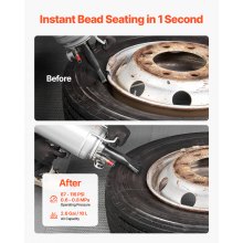 VEVOR Reifenwulstsetzgerät 10 L Luft-Reifenwulststrahlgerät Luftwulstblaster Hand-Reifenfüllwerkzeug, verbessertes tragbares Reifenfüllgerät, 0,6-0,8 MPa für Auto Motorrad SUV Pickup ATV Silber