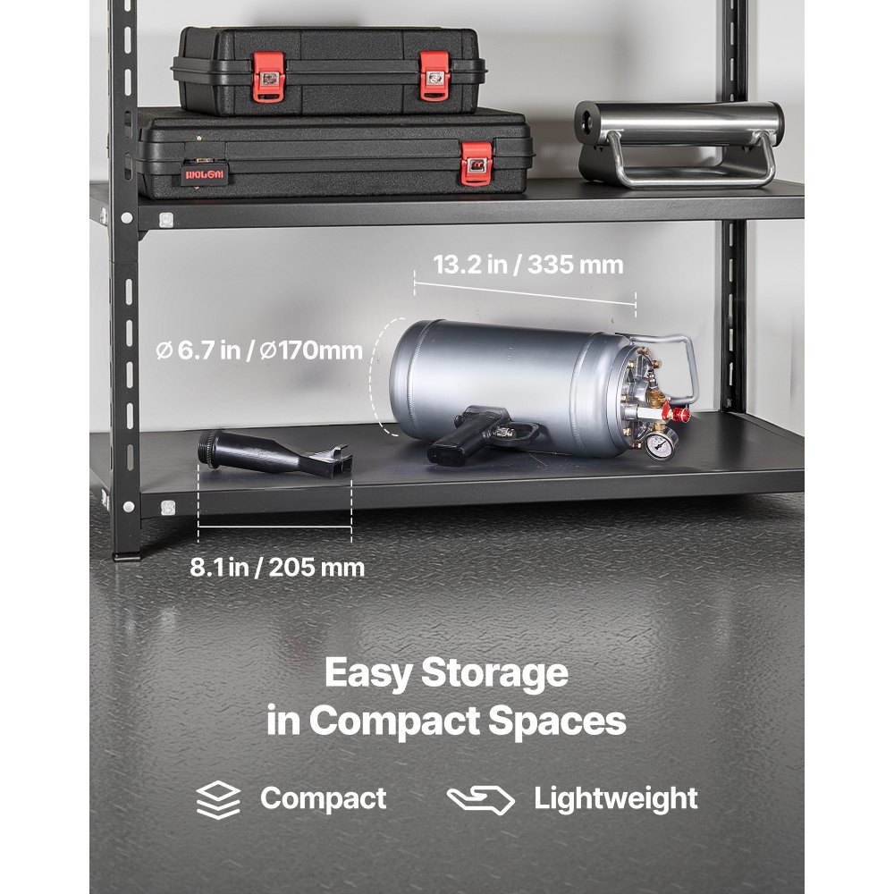VEVOR Reifenwulstsetzgerät 6 L Luft-Reifenwulststrahlgerät Luftwulstblaster Hand-Reifenfüllwerkzeug, verbessertes tragbares Reifenfüllgerät, 0,6-0,8 MPa für Kleinwagen Motorrad E-Bike Silber