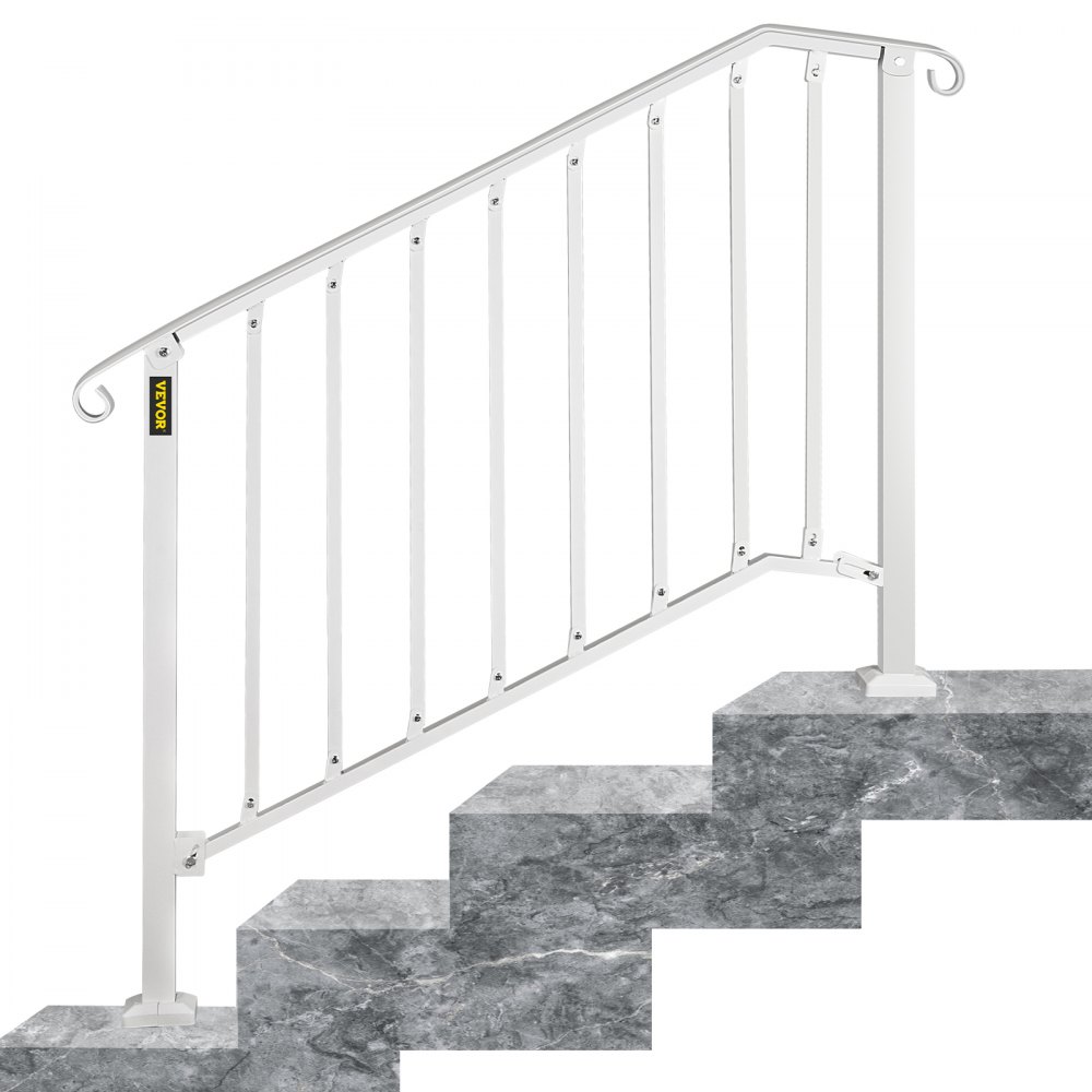 VEVOR Treppengeländer Schmiedeeisen Eingangsgeländer geeignet für 3 bis 4 Stufen aussen