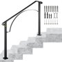 VEVOR Treppengeländer Schmiedeeisen Eingangsgeländer Bogen Form geeignet für 4 bis 5 Stufen für außen Schwarz