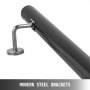 VEVOR Eingangsgeländer 152.5 cm Treppengeländer, Schwarz, Durchmesse 5 cm, aus Aluminiumlegierung, modern, Mühelose Montage, Komplettes Zubehör, für Loft-Treppen, Tanzstudios, Außentreppen usw.